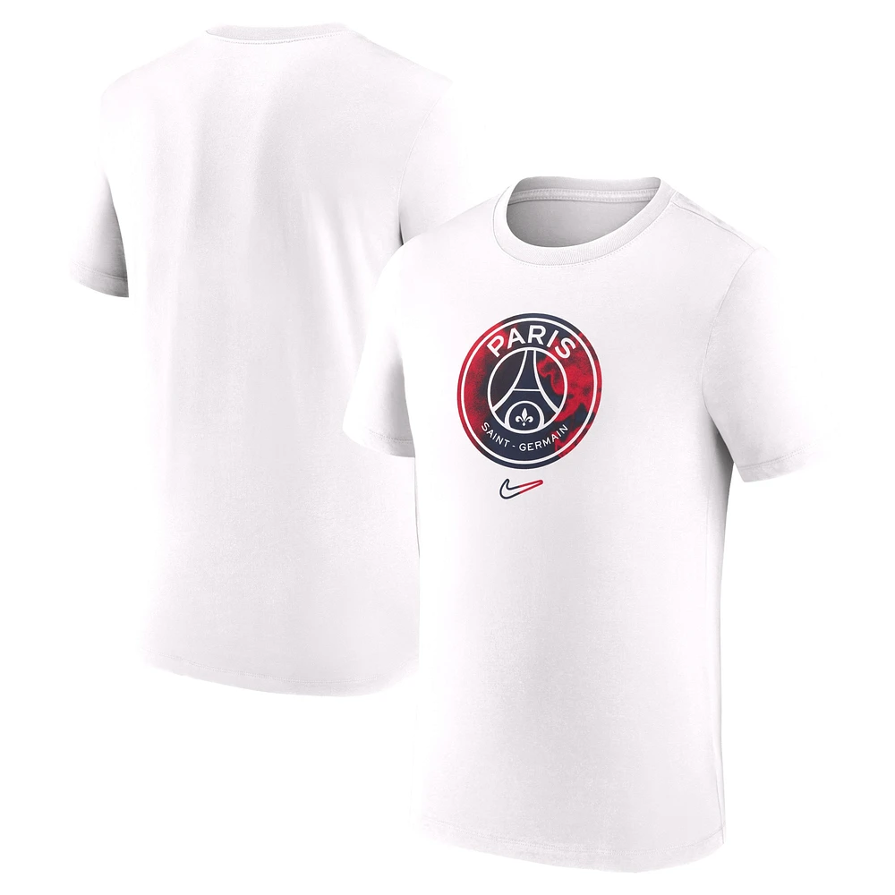 T-shirt Nike blanc avec écusson du Paris Saint-Germain pour homme