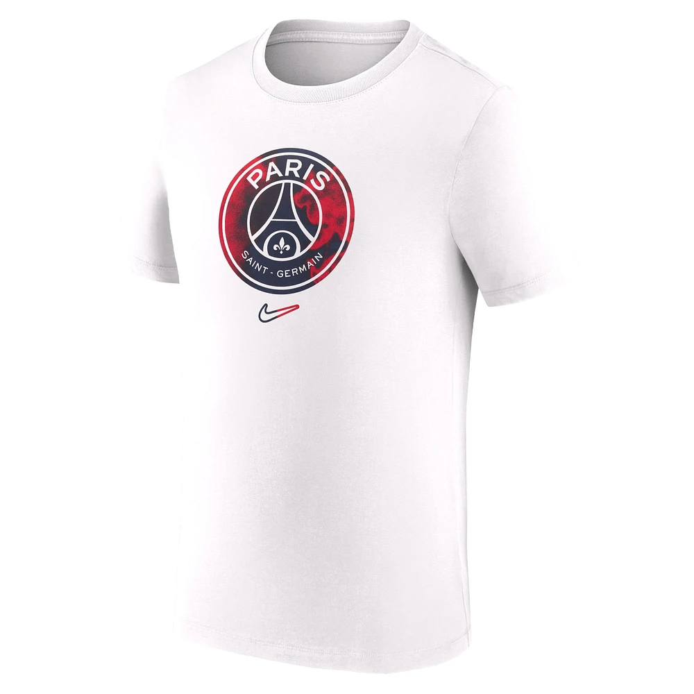 T-shirt Nike blanc avec écusson du Paris Saint-Germain pour homme