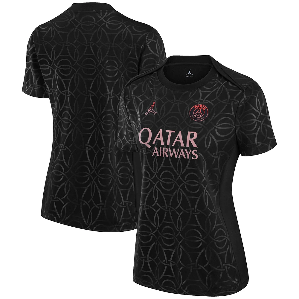 Haut d'avant-match Jordan Brand Paris Saint-Germain 2024/25 Academy Pro noir pour femme