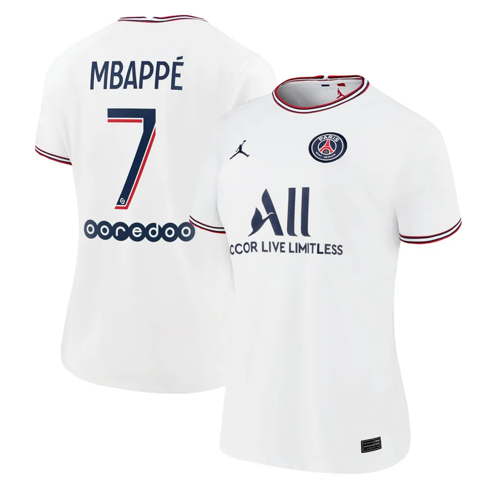 Bedankt Eerder varkensvlees Lids Kylian Mbappé Paris Saint-Germain Jordan Brand Women's 2021/22 Fourth  Replica Jersey - White | The Shops at Willow Bend