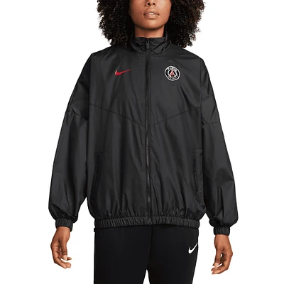 Veste zippée Nike Essential Windrunner Paris Saint-Germain noire pour femme