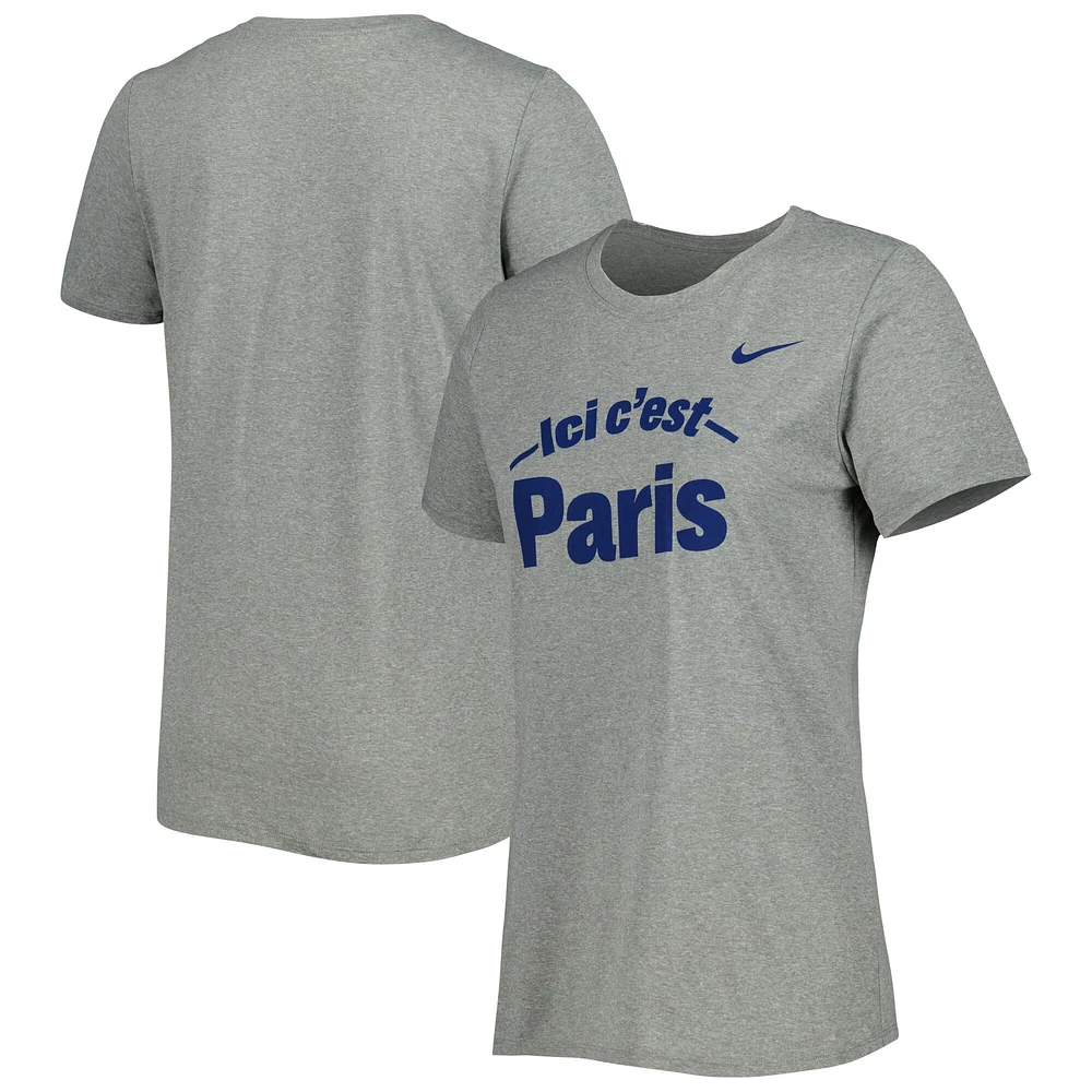 Women's Nike Heather Gray Paris Saint-Germain Legend Performance T-Shirt