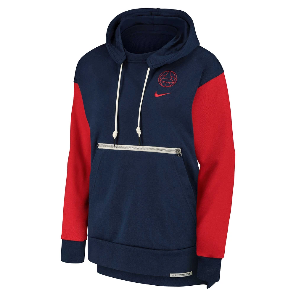 Women's Nike Navy/Red Paris Saint-Germain Standard Issue Pullover Hoodie