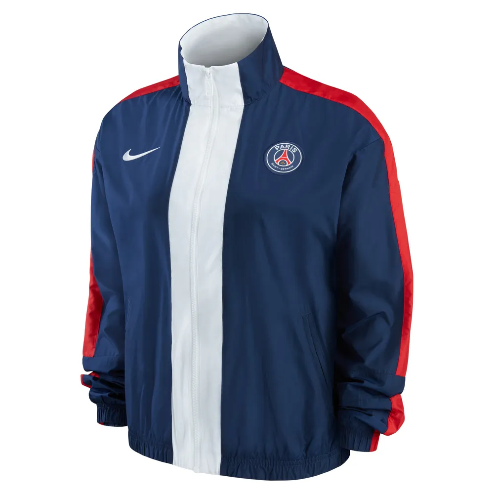 Veste Nike Paris Saint-Germain Essential Anthem entièrement zippée pour femme, bleu marine