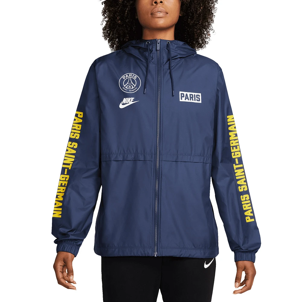 Veste zippée tissée Nike bleu marine Paris Saint-Germain Essential pour femme