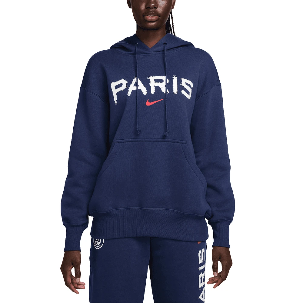 Sweat à capuche en polaire Nike bleu marine Paris Saint-Germain Phoenix pour femme