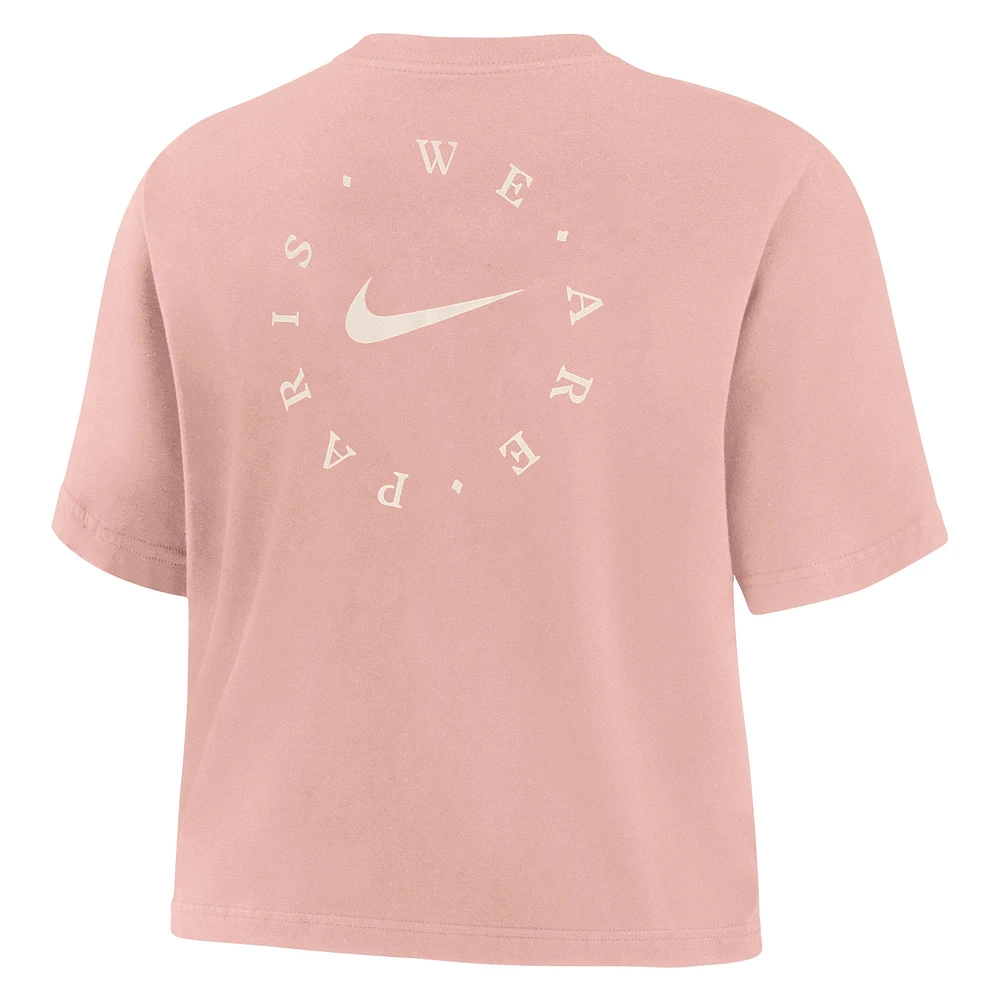 T-shirt court Nike Paris Saint-Germain Voice pour femme rose