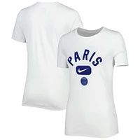 T-shirt Paris Saint-Germain Lockup Legend Performance Nike blanc pour femme