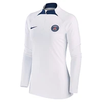 Haut à quart de zip Nike Paris Saint-Germain Strike Drill Raglan Performance pour femme - Blanc