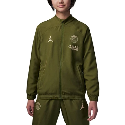 Veste de survêtement entièrement zippée Jordan Brand olive Paris Saint-Germain 2023/24 Strike