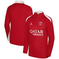 Youth Jordan Brand  Red Paris Saint-Germain 2025/26 Strike Drill Performance Quarter-Zip Pullover Top