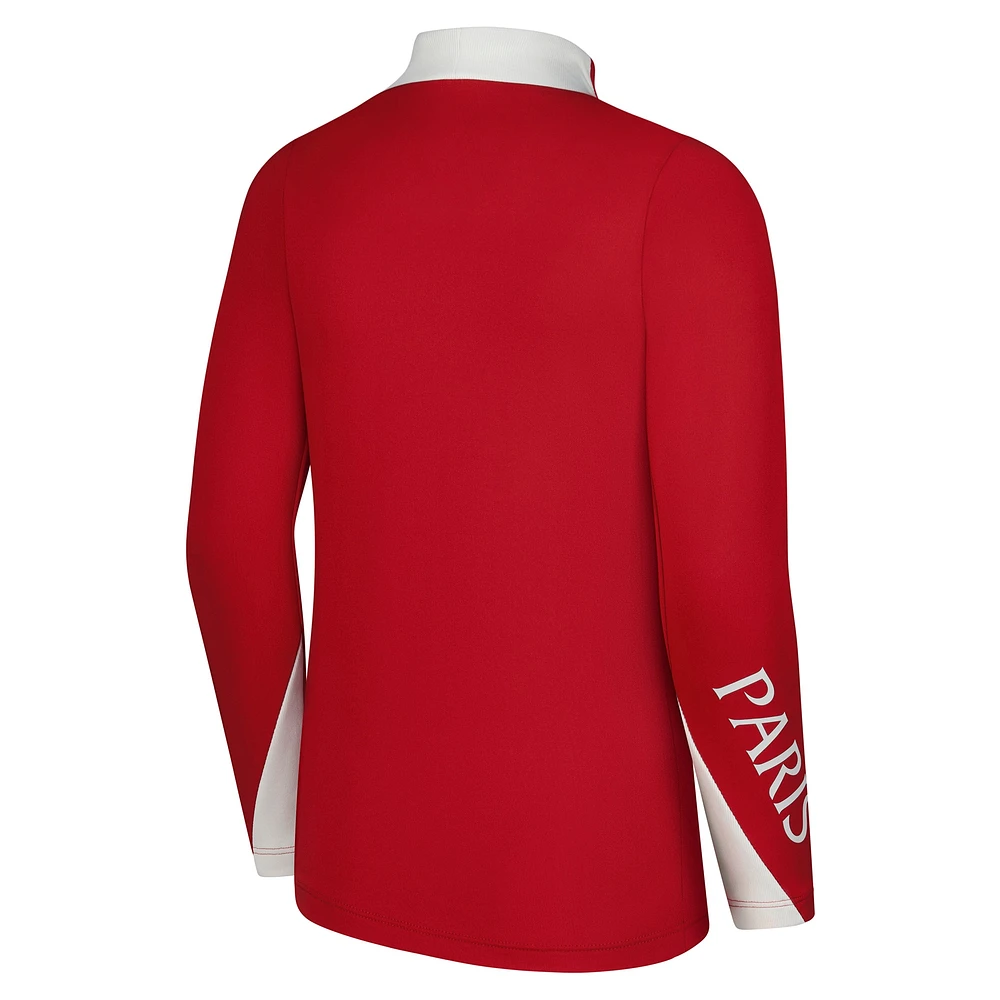 Youth Jordan Brand  Red Paris Saint-Germain 2025/26 Strike Drill Performance Quarter-Zip Pullover Top