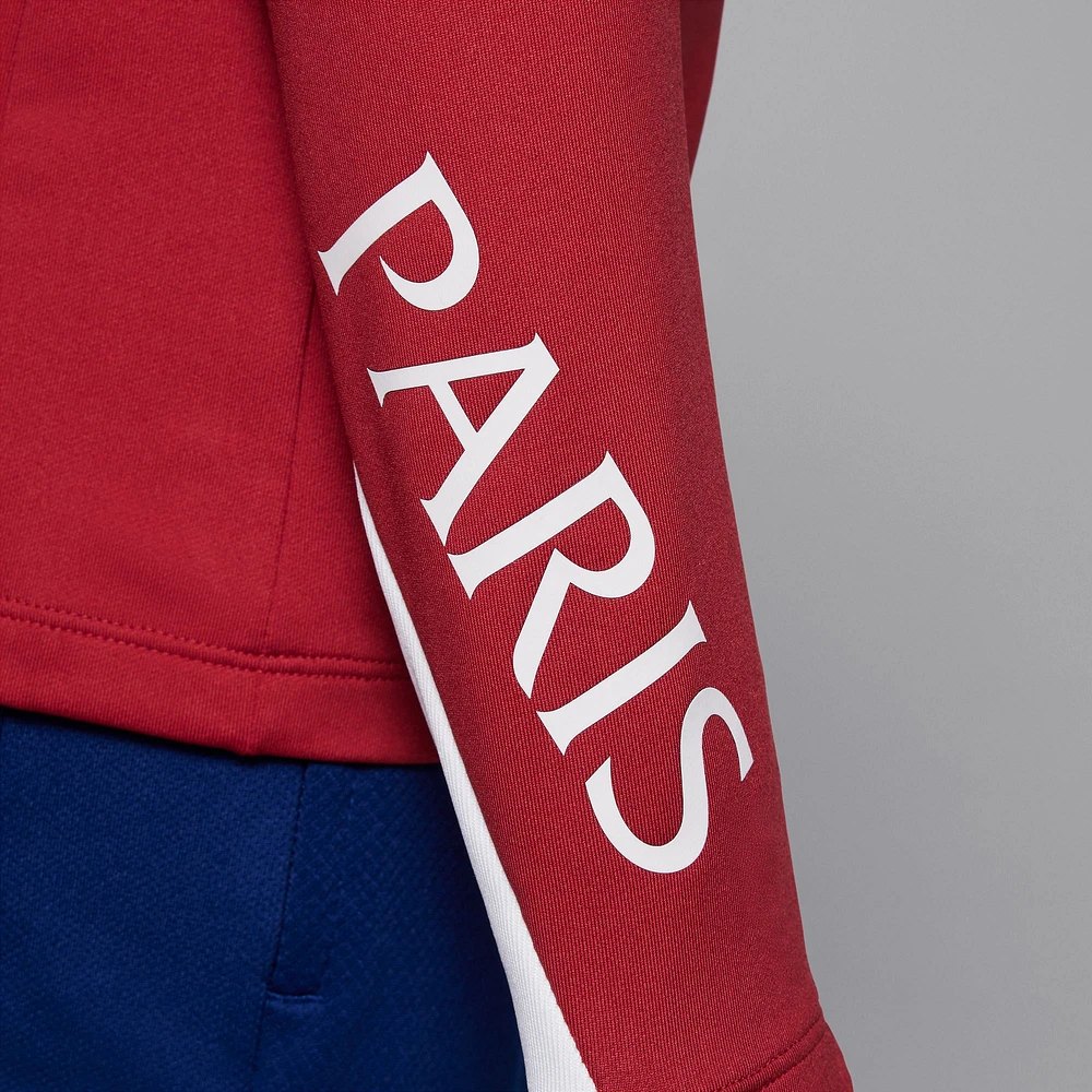 Youth Jordan Brand  Red Paris Saint-Germain 2025/26 Strike Drill Performance Quarter-Zip Pullover Top