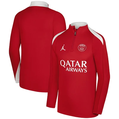 Youth Jordan Brand  Red Paris Saint-Germain 2025/26 Strike Drill Performance Quarter-Zip Pullover Top