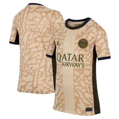 Youth Jordan Brand  Tan Paris Saint-Germain 2023/24 Fourth Stadium Replica Jersey