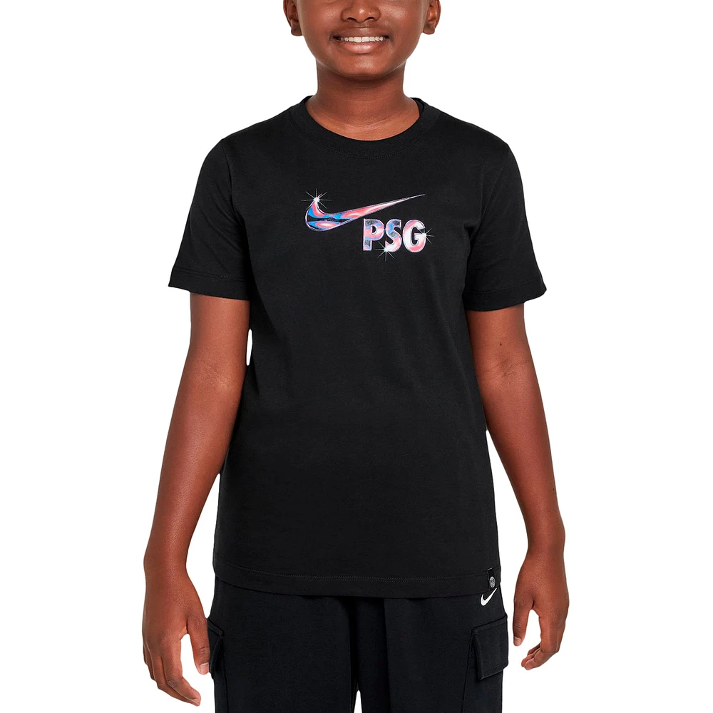 T-shirt Nike noir avec logo Swoosh du Paris Saint-Germain pour jeune