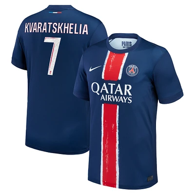 Youth Nike Khvicha Kvaratskhelia Navy Paris Saint-Germain 2024/25 Home Replica Player Jersey