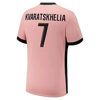 Youth Nike Khvicha Kvaratskhelia Pink Paris Saint-Germain 2024/25 Third Replica Player Jersey