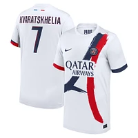 Youth Nike Khvicha Kvaratskhelia White Paris Saint-Germain 2024/25 Away Replica Player Jersey