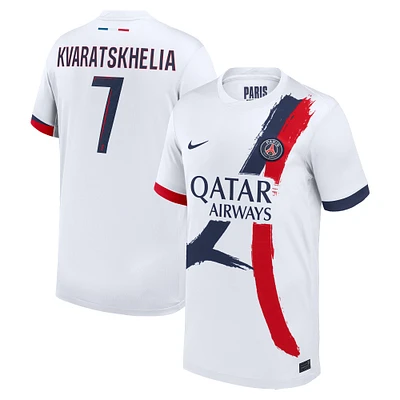 Youth Nike Khvicha Kvaratskhelia White Paris Saint-Germain 2024/25 Away Replica Player Jersey