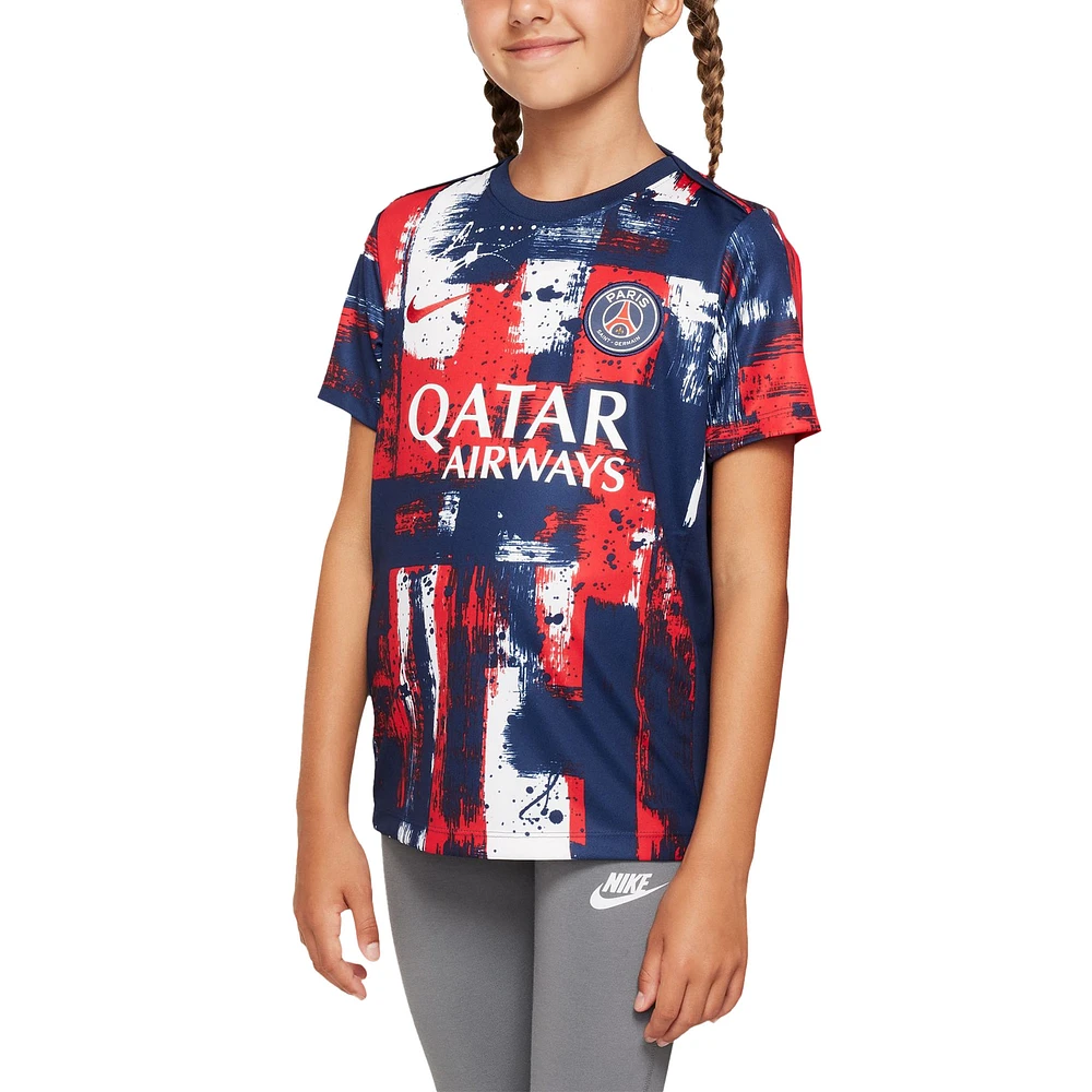 Haut d'avant-match Nike bleu marine pour enfant Paris Saint-Germain 2024/25 Home Academy Pro