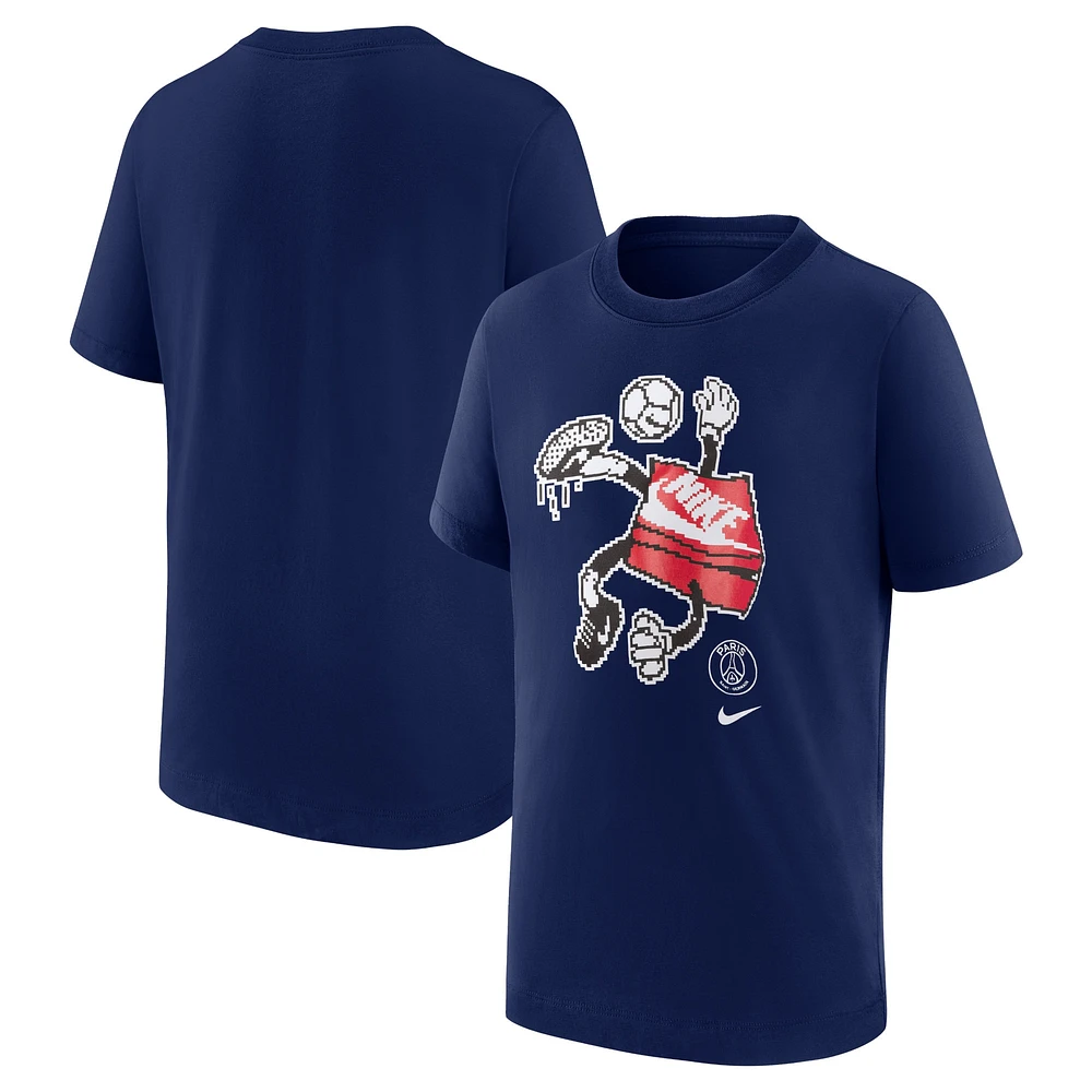 T-shirt Nike bleu marine avec personnage du Paris Saint-Germain pour enfant