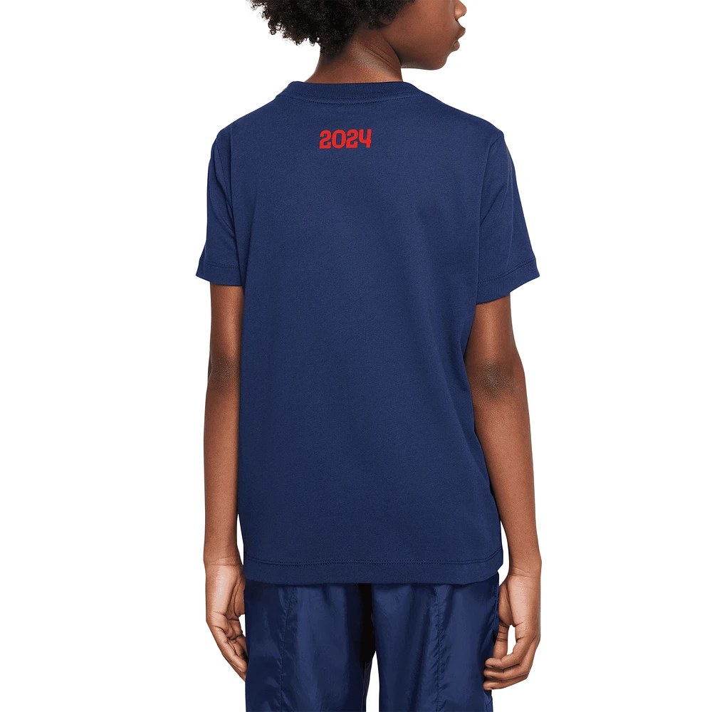 T-shirt Nike bleu marine Paris Saint-Germain Eiffel pour enfant