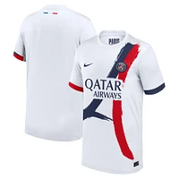 Maillot Nike Blanc Réplique Extérieur du Paris Saint-Germain 2024/25 pour Jeune