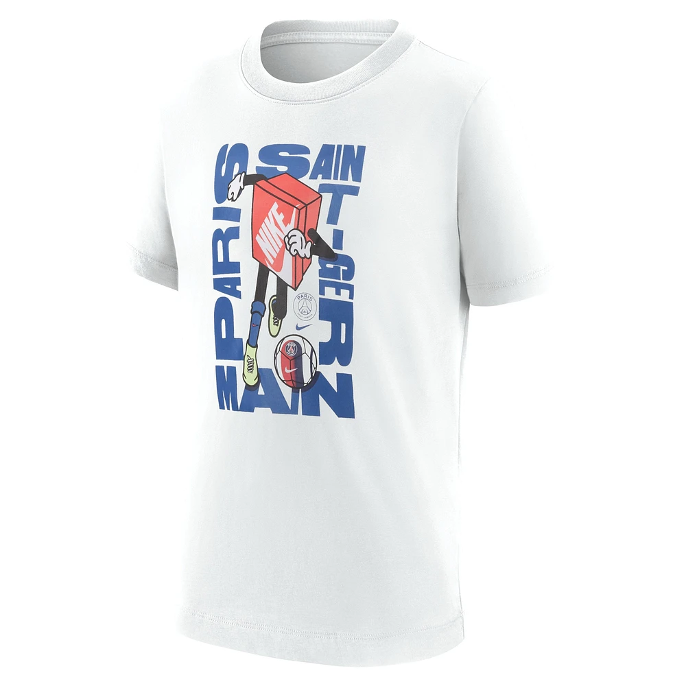 T-shirt Nike blanc Paris Saint-Germain Boxy Character pour jeune