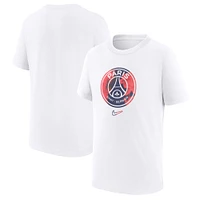 T-shirt Nike blanc avec écusson du Paris Saint-Germain pour enfant