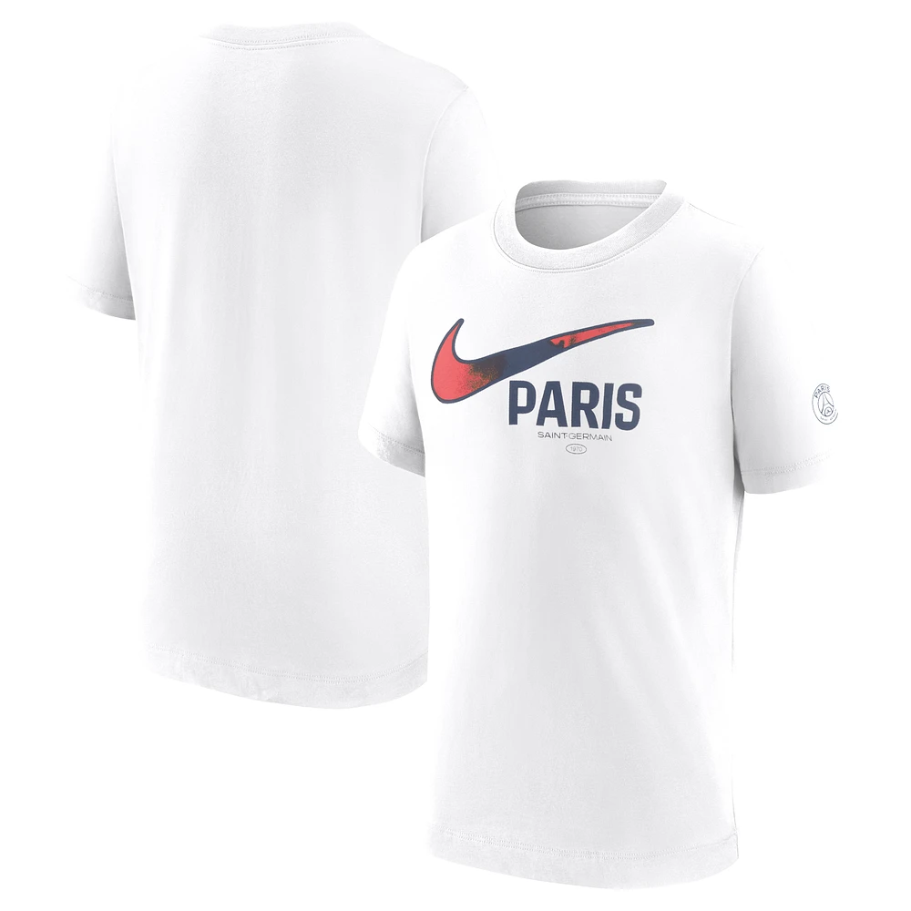 Youth Nike White Paris Saint-Germain Swoosh T-Shirt