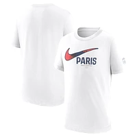 T-shirt Nike blanc Paris Saint-Germain Swoosh pour enfant