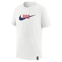 T-shirt Nike Paris Saint-Germain Swoosh blanc pour enfant