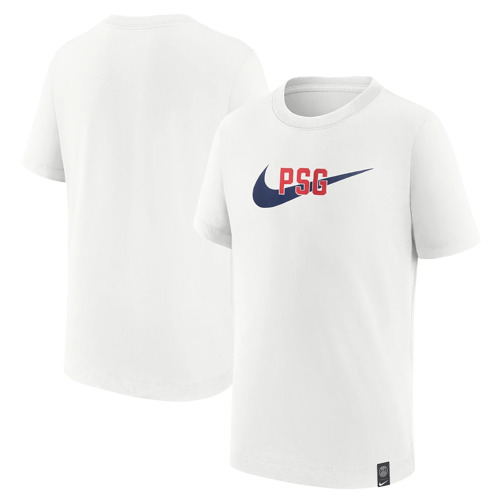 Youth Nike White Paris Saint-Germain Swoosh T-Shirt