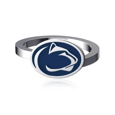 Penn State Nittany Lions Dayna Designs Bypass Enamel Silver Ring