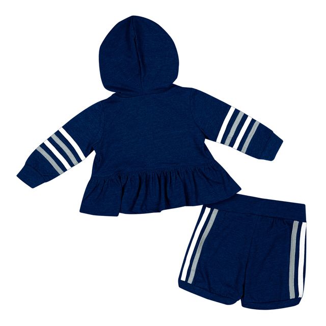 Filles Infant Colosseum Marine Penn State Nittany Lions Spoonful Full-Zip Hoodie & Short Set