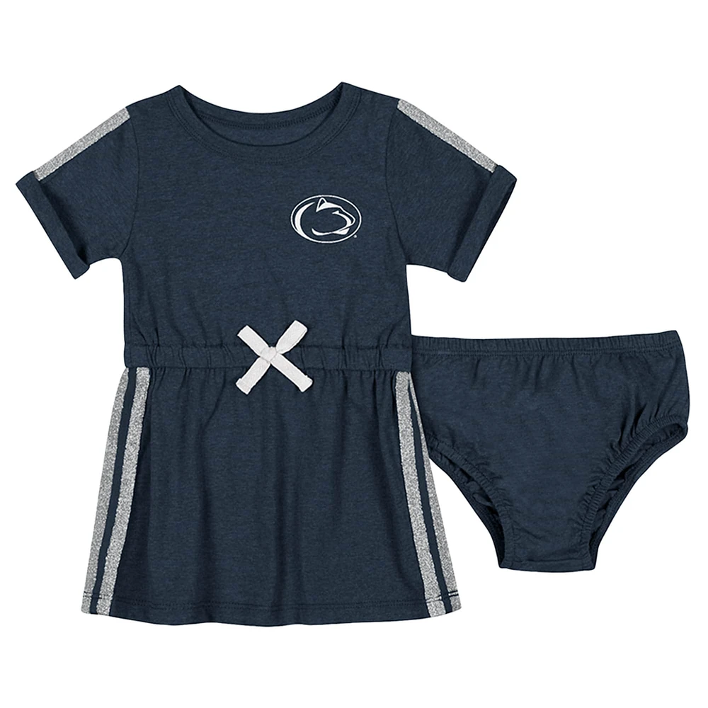 Ensemble robe et bloomer Xur pour nouveau-né bébé fille Colosseum Navy Penn State Nittany Lions