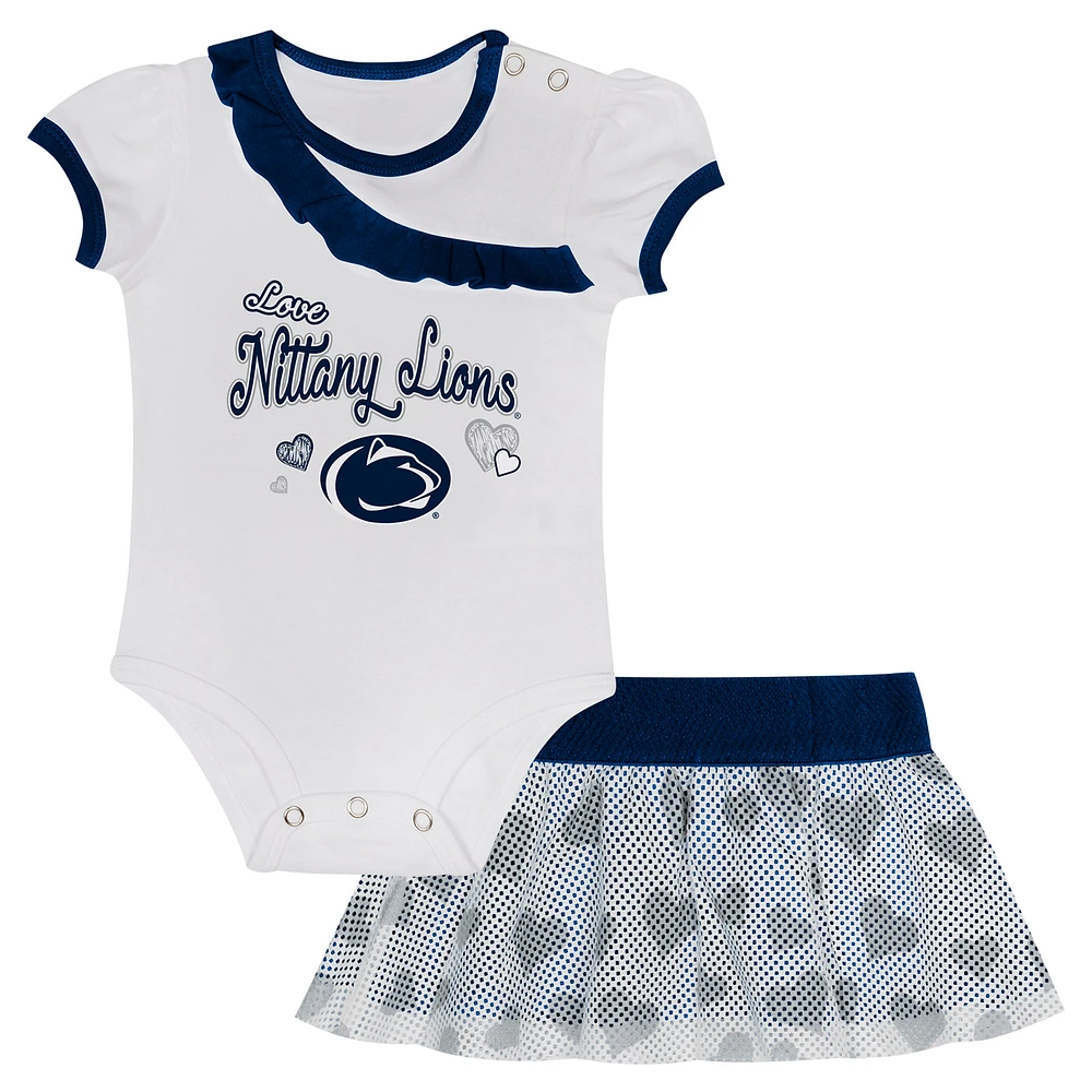 Ensemble deux pièces pour nouveau-né et bébé fille Penn State Nittany Lions Love My Team Body jupe