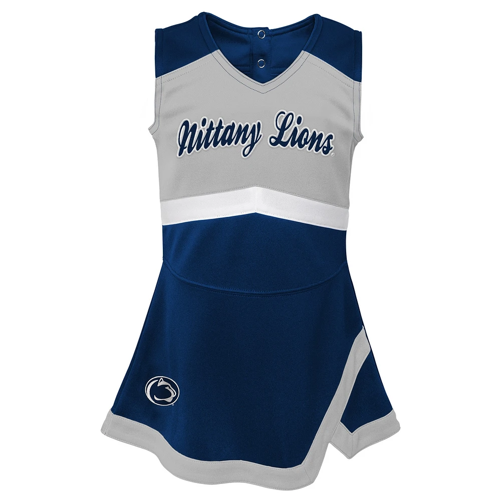 Girls Preschool Navy Penn State Nittany Lions Two-Piece Cheer Captain Jumper Dress & Bloomers Set