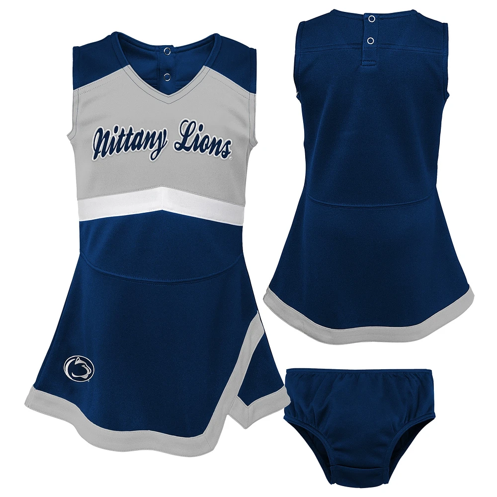 Girls Preschool Navy Penn State Nittany Lions Two-Piece Cheer Captain Jumper Dress & Bloomers Set