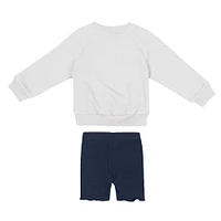 Girls Toddler Colosseum  White/Navy Penn State Nittany Lions Beta Fleece Sweatshirt and Shorts Set