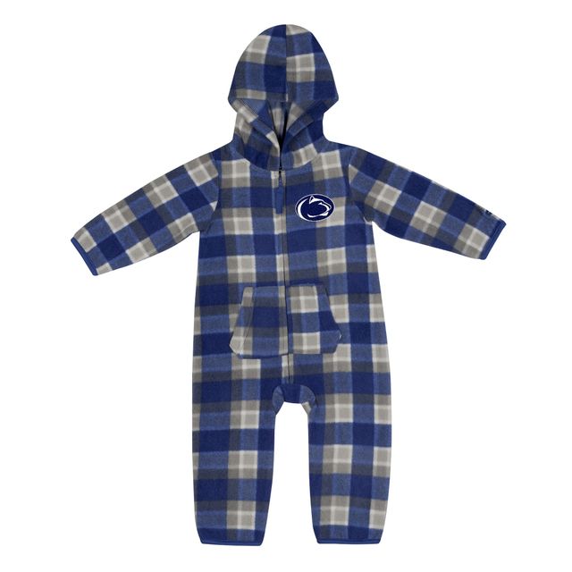 Colosseum pour bébé Bleu marine/gris Penn State Nittany Lions Farays Plaid Full-Zip Hoodie Jumper