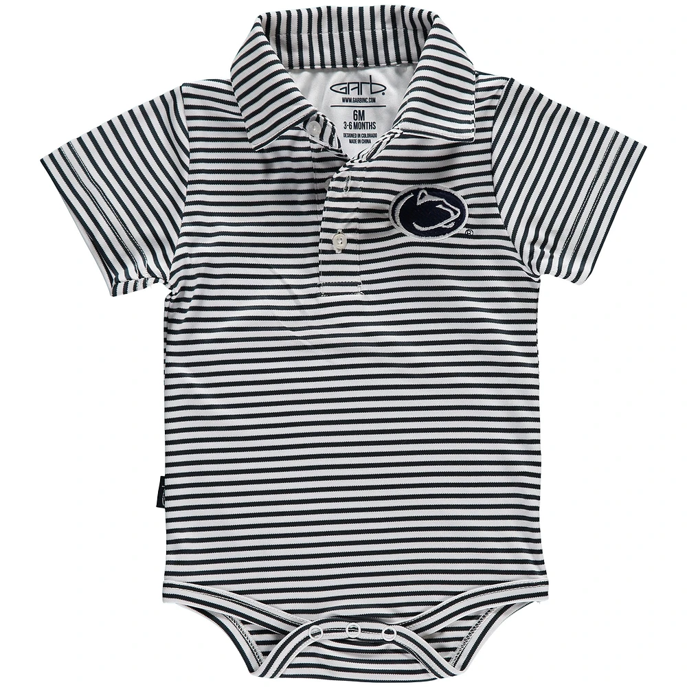 Infant Garb Navy/White Penn State Nittany Lions Carson Striped Short Sleeve Bodysuit