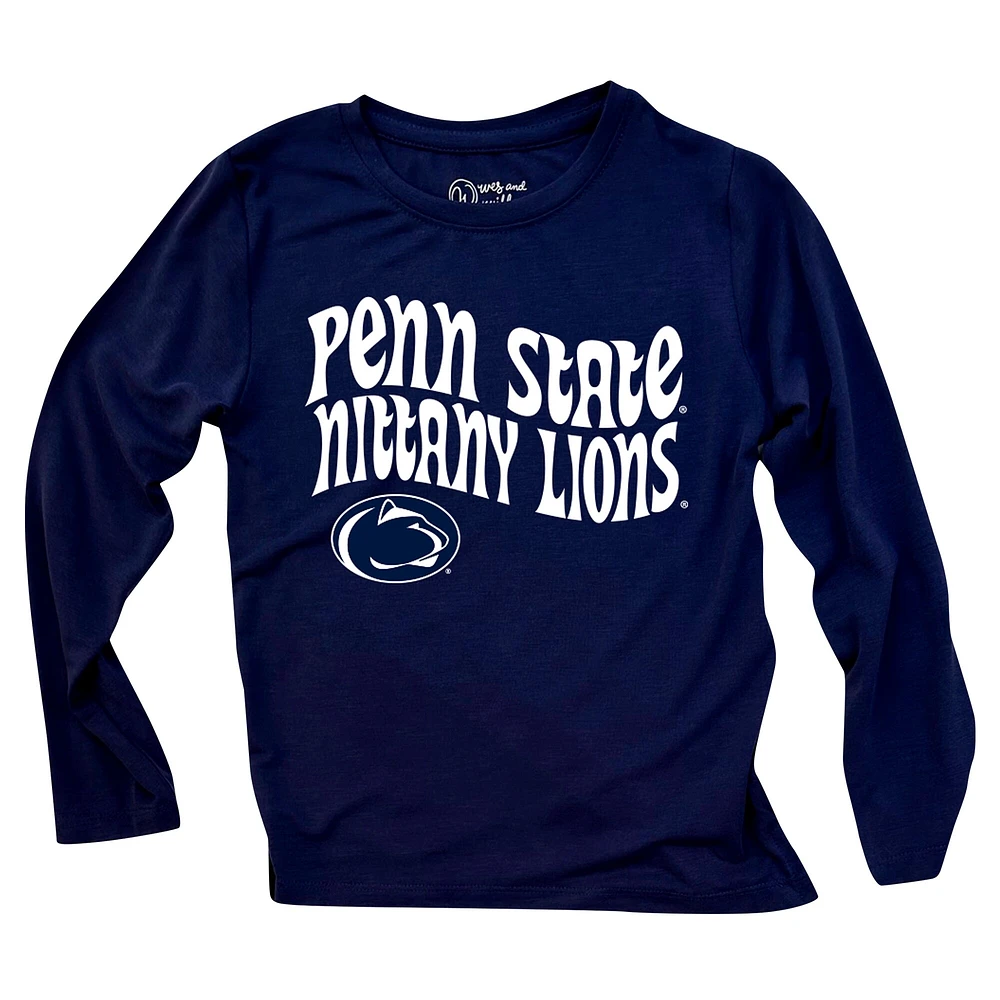 Ensemble haut à manches longues et leggings rayés tri-blend pour bébé Wes & Willy Penn State Nittany Lions