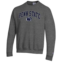 Men's Champion  Heather Charcoal Penn State Nittany Lions Arch Over Logo Pullover Sweatshirt