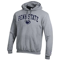 Men's Champion  Heather Gray Penn State Nittany Lions Arched Logo Fleece Pullover Hoodie