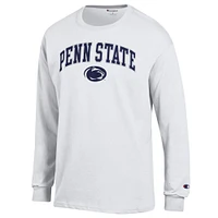T-shirt à manches longues blanc Champion Penn State Nittany Lions avec logo Arch Over pour homme
