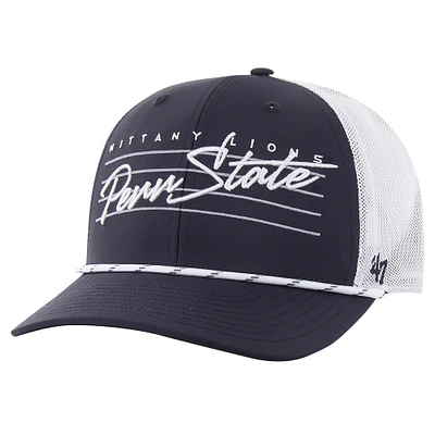 Casquette réglable '47 Navy Penn State Nittany Lions Downburst Trucker pour hommes