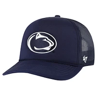 Casquette Snapback de camionneur en maille mousse sur le devant en mousse pour hommes '47 Navy Penn State Nittany Lions