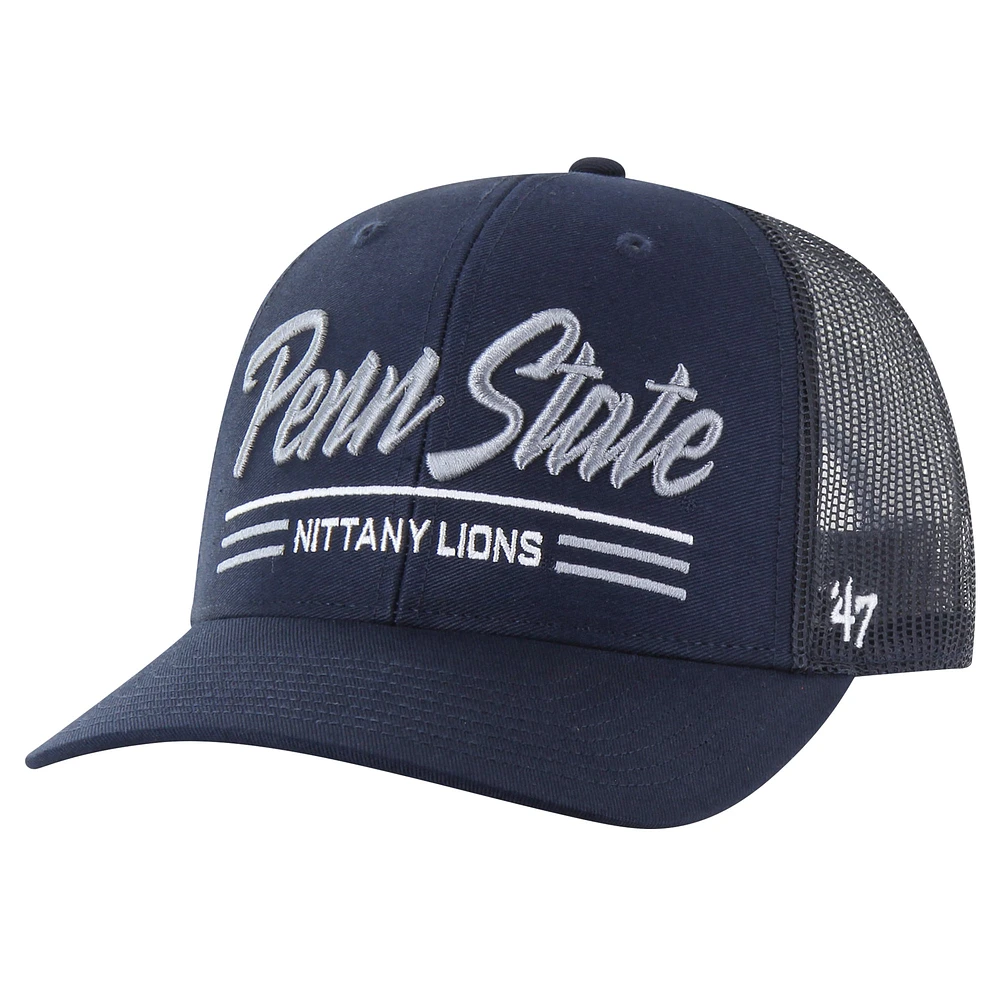 Men's '47 Navy Penn State Nittany Lions Garner Trucker Adjustable Hat